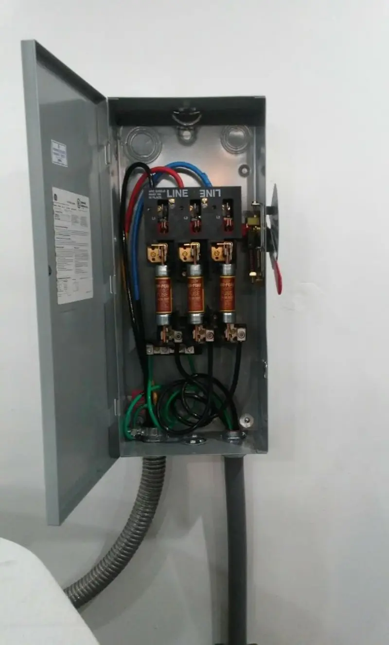 Three-phase disconnect switch installed for Smoke Detector Installation in Palm Desert